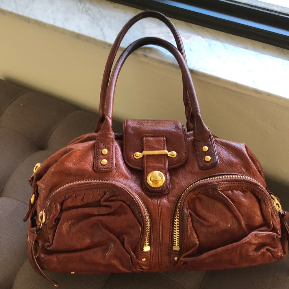 BOTKIER EMBOSSED LEATHER HANDLE BAG